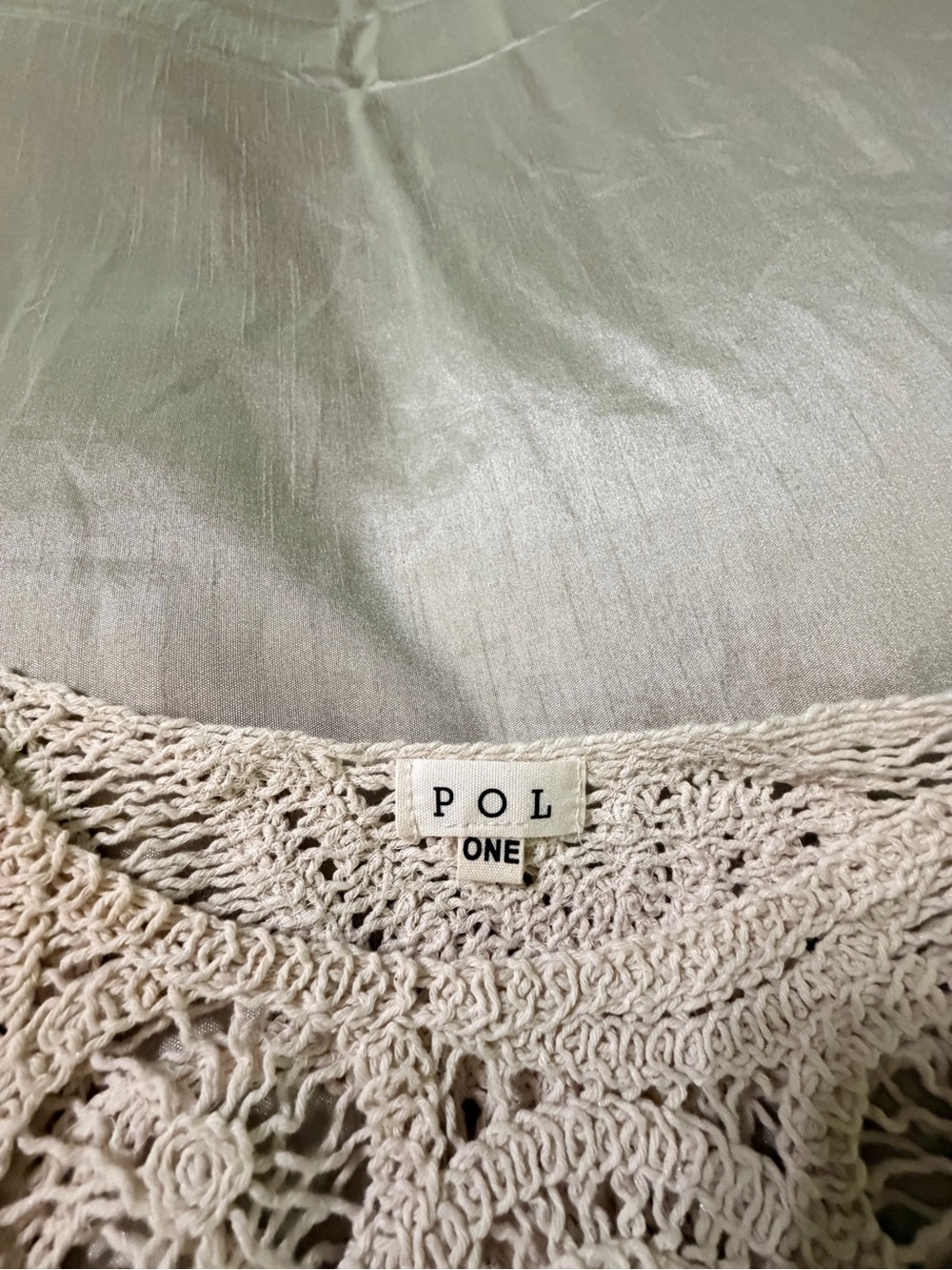 POL Cream Crochet Long-Sleeve Blouse - Picture 3 of 3
